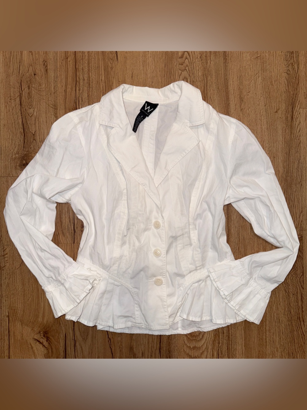 Button-Front Casual Shirt in White